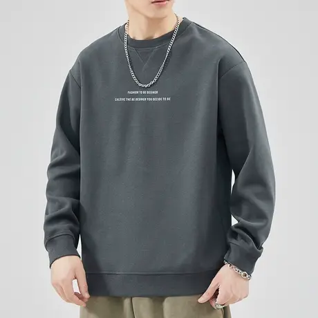 秋天男装痞帅印花休闲重磅长袖卫衣春秋款男士中性风圆领上衣秋季商品大图