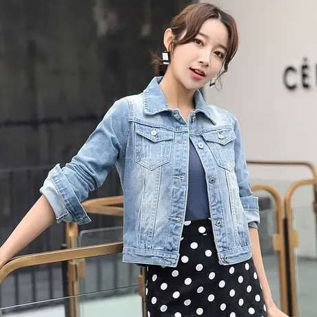 牛仔外套女春秋短款韩版修身显瘦学生长袖新款大码牛仔服上衣图片