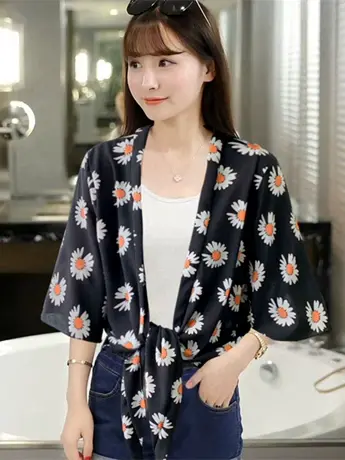 配吊带裙子的防晒衣披肩罩衫女夏季2023款小外套外搭开衫薄款仙气商品大图