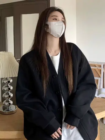 棒球服开衫外套女2023新款春秋美式复古高级感慵懒风上衣oversize图片