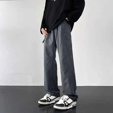 美式冲锋裤男款夏季机能裤子秋季登山徒步防水微喇工装休闲裤直筒商品大图