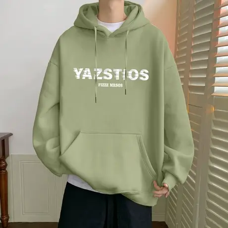 连帽秋冬季卫衣男潮牌美式重磅宽松加厚帽衫港风上衣保暖加绒外套商品大图