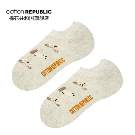 Cotton Republic/棉花共和国女士船袜英伦风少女短袜休闲提花棉袜图片