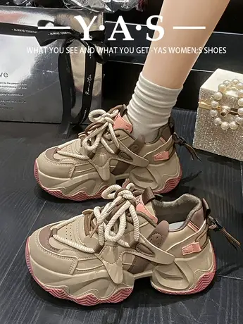 欧货老爹鞋女超火2024新款秋冬休闲鞋子厚底小个子内增高女鞋潮图片