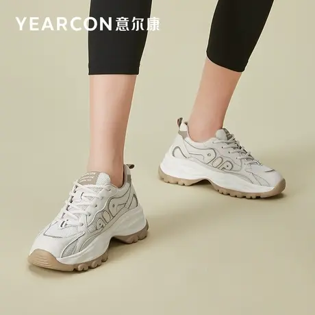 意尔康女鞋春秋季女士松糕厚底老爹鞋休闲单鞋英伦风显脚小商品大图