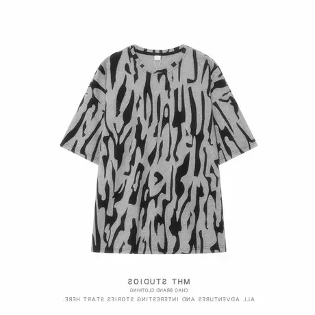 2023年春夏季新款大码情侣女装设计感小众上衣服宽松短袖t恤ins潮商品大图