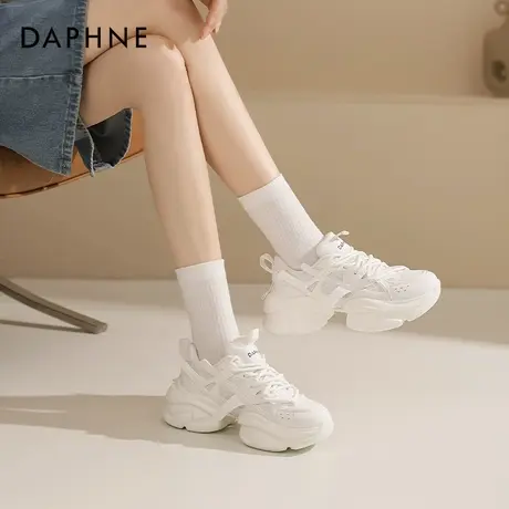 达芙妮厚底老爹鞋女秋冬小白鞋鞋子女ins潮百搭透气休闲运动鞋女商品大图