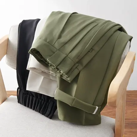 春季薄款垂坠感九分裤男宽松直筒西裤韩版潮流休闲裤男士夏季裤子图片