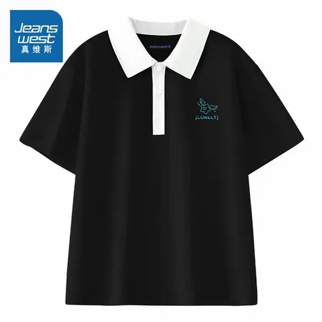 YD真维斯女装纯棉针织上衣 2025夏季新品 青春潮流舒适短袖POLO衫图片