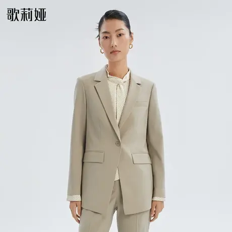 歌莉娅西装女春秋季新款高级感可机洗精纺羊毛翻领外套123L6M230图片