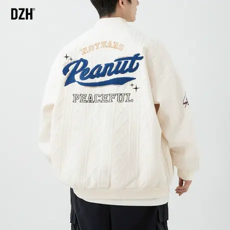 男士学院风棒球服男外套春秋季新款潮牌男款情侣休闲夹克提花上衣商品大图