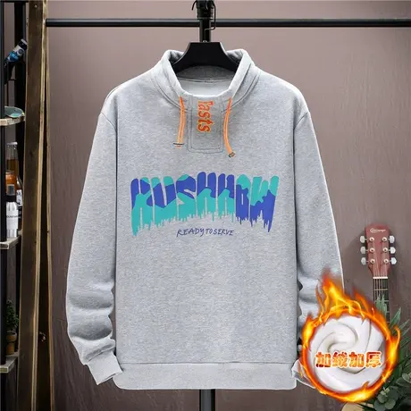 秋冬季13青少年加绒加厚卫衣男孩12-15岁初高中学生14大童长袖t恤商品大图