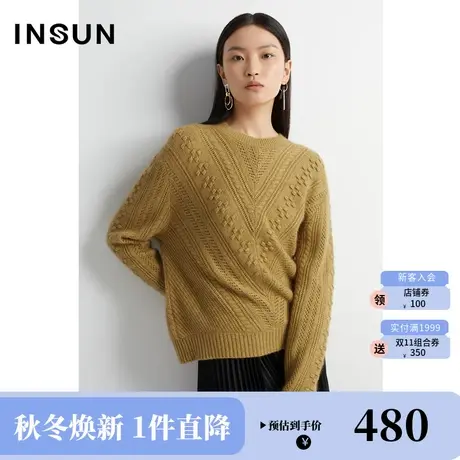 恩裳2022冬季时尚立体勾花设计宽松舒适百搭毛针织衫商品大图