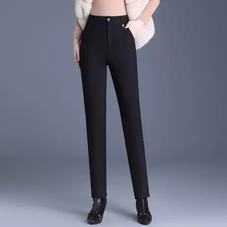 加厚加绒小脚裤女冬季2023新款高腰黑色修身打底长裤铅笔裤休闲裤图片