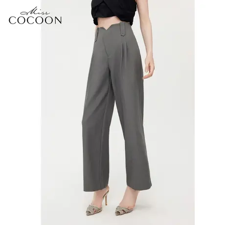 可可尼COCOON高腰阔腿裤子女 2025夏季新款宽松百搭休闲裤商品大图