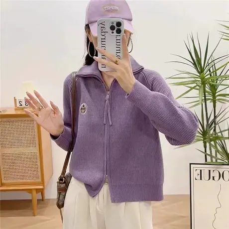 毛衣开衫女2023新款外套秋冬外穿宽松百搭洋气超好看针织衫女上衣图片