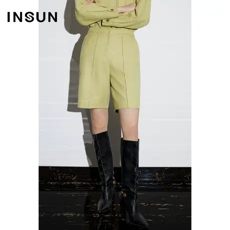 COVER2023年春款立体中缝设计香风色织面料休闲百搭中裤图片