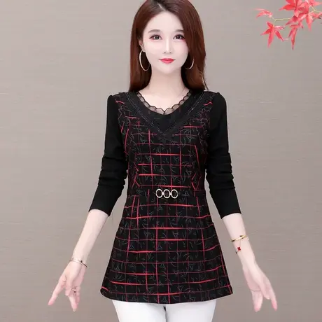 加绒加厚打底衫女秋冬洋气内搭长袖2023年新款t恤女百搭大码上衣图片