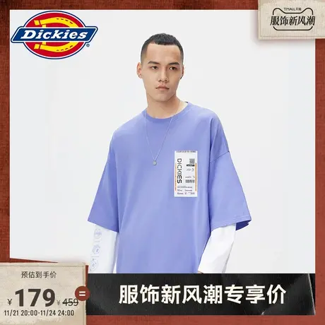 Dickies商场同款春夏工装灵感 宽松假两件式长袖T恤 休闲上衣图片