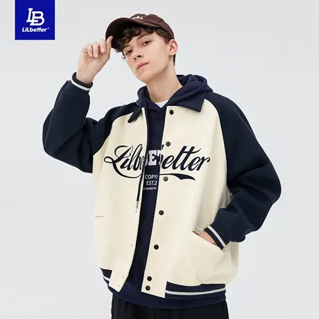 Lilbetter棒球服男美式2023春秋季新款男装vintage外套潮牌夹克LB商品大图