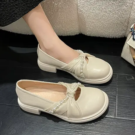 玛丽珍鞋2023年春秋季新款低跟平底晚晚温柔鞋仙女风配裙子单鞋女商品大图
