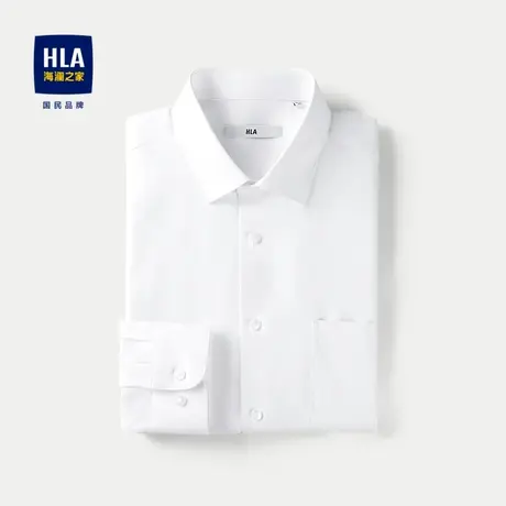 HLA/海澜之家修身长袖正装衬衫2024春夏新款舒微弹尖领衬衣男图片