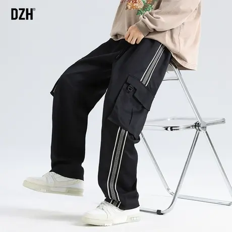 男生黑色裤子男春秋款宽松直筒2024新款休闲工装裤潮牌美式伐木裤商品大图