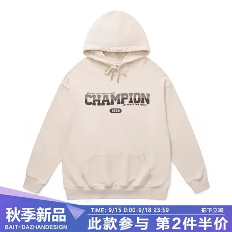 秋冬美式复古慵懒风连帽卫衣ins学院风字母印花落肩纯棉宽松衣服商品大图