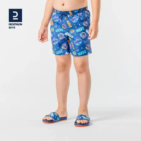 迪卡侬沙滩裤沙滩短裤泳裤宝宝儿童男童沙滩裤海边游泳裤速干KIDK图片