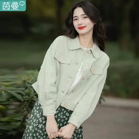 茵曼官方旗舰店小香风外套女2024新款休闲短款夹克韩系春秋上衣商品大图