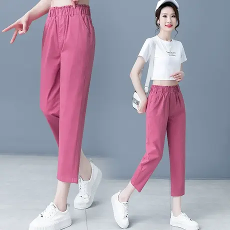 哈伦九分休闲裤女2023年新款高腰直筒显瘦裤子夏季薄款时尚萝卜裤商品大图