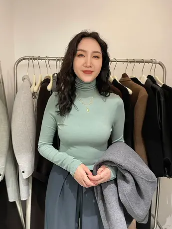 2021秋冬新款韩版修身纯色坑条堆堆领内搭高领打底衫长袖t恤女潮商品大图