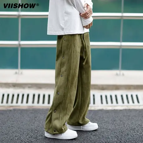 VIISHOW工装裤子男高街春秋cleanfit直筒潮牌痞帅高级休闲长裤商品大图