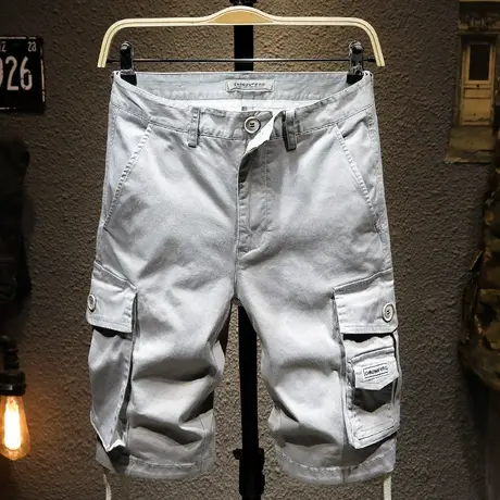 春夏新款工装短裤男多口袋男士休闲裤子男潮牌余文乐五分裤大裤衩商品大图