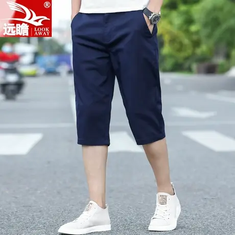 夏天休闲短裤男夏季薄款男士七分裤2022新款宽松直筒7分中裤男款商品大图