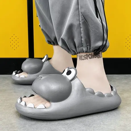 可爱包头恐龙拖鞋秋季踩屎感防撞小红书居家室内情侣外穿凉拖鞋男商品大图