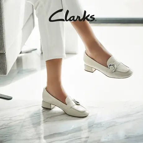 Clarks其乐Daiss30 Trim女鞋春季一脚蹬鞋通勤C字扣方跟乐福鞋女图片