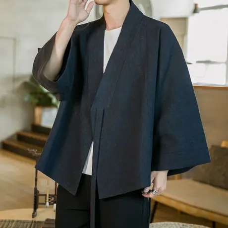 中国风男装宽松大码禅服国潮棉衣中式打坐居士服佛系开衫复古汉服图片