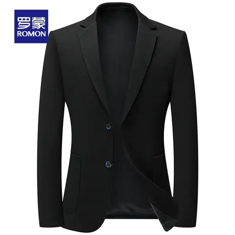 罗蒙男装西服男士商务正装2024春季新款修身面试西装新郎结婚礼服商品大图