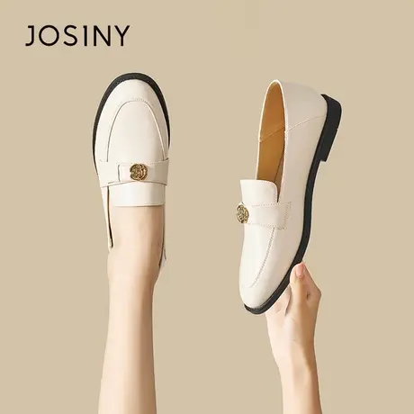 Josiny/卓诗尼一鞋两穿~复古可踩脚乐福鞋女夏季2023年新款小皮鞋商品大图
