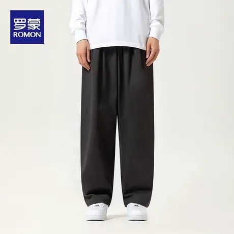罗蒙潮流百搭新款长裤子2024秋冬季新款运动裤男装阔腿休闲裤男士图片