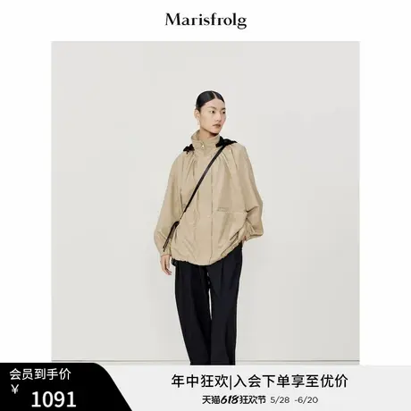 【羊毛】玛丝菲尔春季新款黑色高科技休闲工装裤裤子商品大图