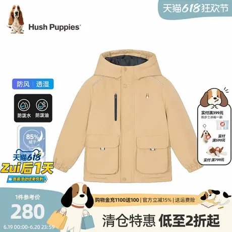 暇步士童装儿童三防羽绒服冬季男女童新款洋气工装风宽松保暖外套图片