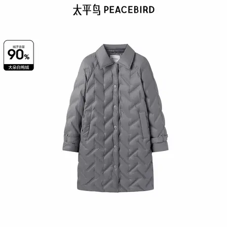 太平鸟女装冬季新款中长款衬衫羽绒服A1ACE4231图片