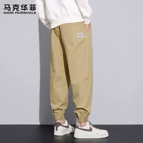 马克华菲休闲裤子男士春秋季2025新款宽松束脚裤百搭纯棉长裤男款商品大图