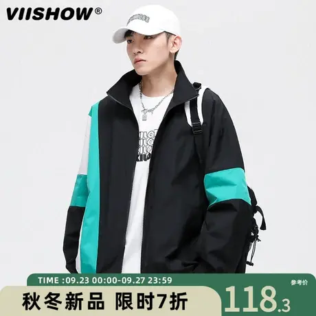 VIISHOW男士外套秋季潮牌棒球运动衣服2023新款夹克青少年男上衣商品大图