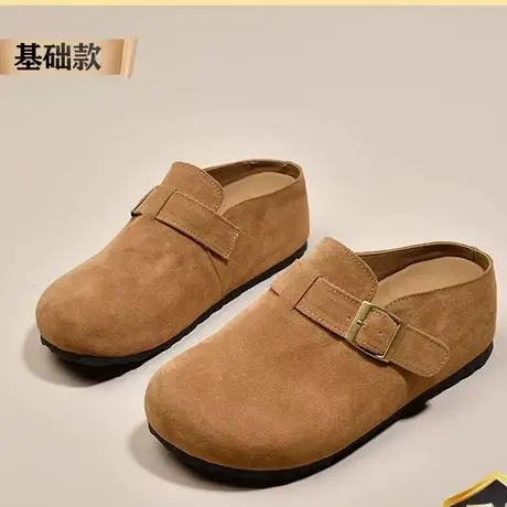 厚底勃肯鞋女2025新款包头半拖鞋女夏外穿内增高丑萌一脚蹬懒人鞋商品大图