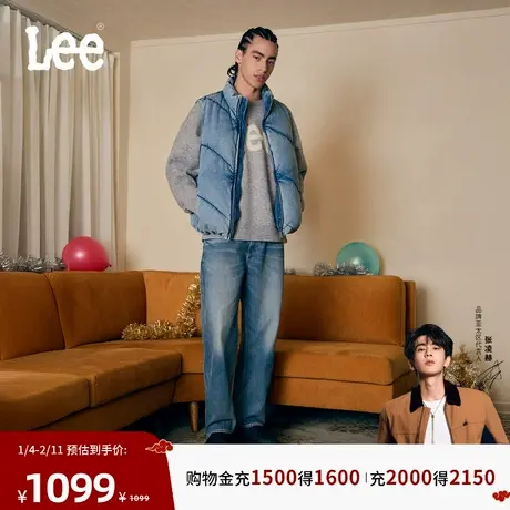 【张凌赫代言】Lee商场同款25秋冬新品宽松直筒中蓝色男牛仔裤潮商品大图