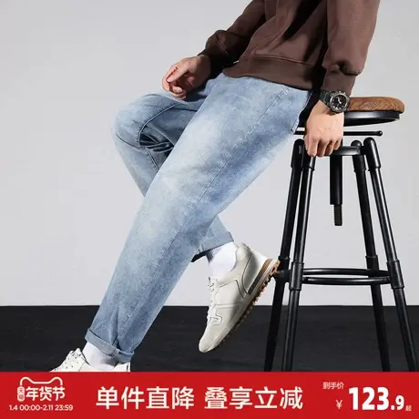 唐狮25秋季新款男牛仔裤韩版休闲长裤纯色简约通勤潮流直筒裤TJ商品大图