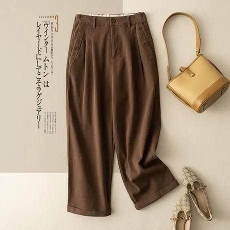 享永子【亦正亦闲 好穿好打理】休闲哈伦裤女半松紧腰春秋裤子女商品大图